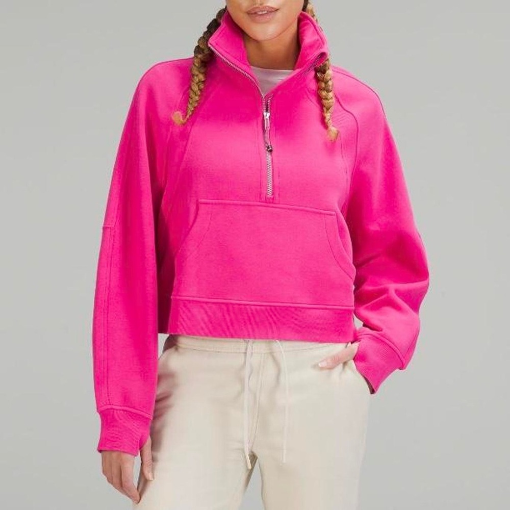 lululemon Pink 3/4 zip scuba sweatshirt
